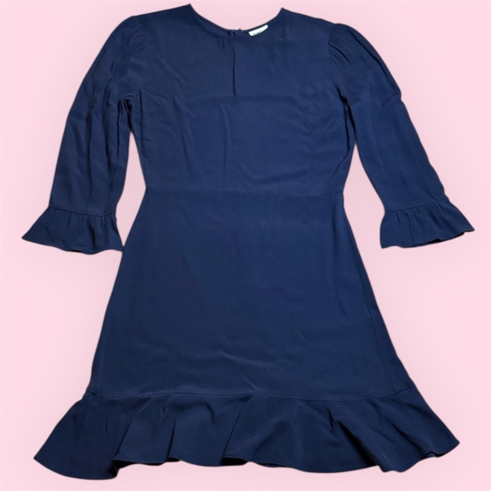 Anthropologie Sunday Best Navy Long Sleeve Dress sz 00 XXS
